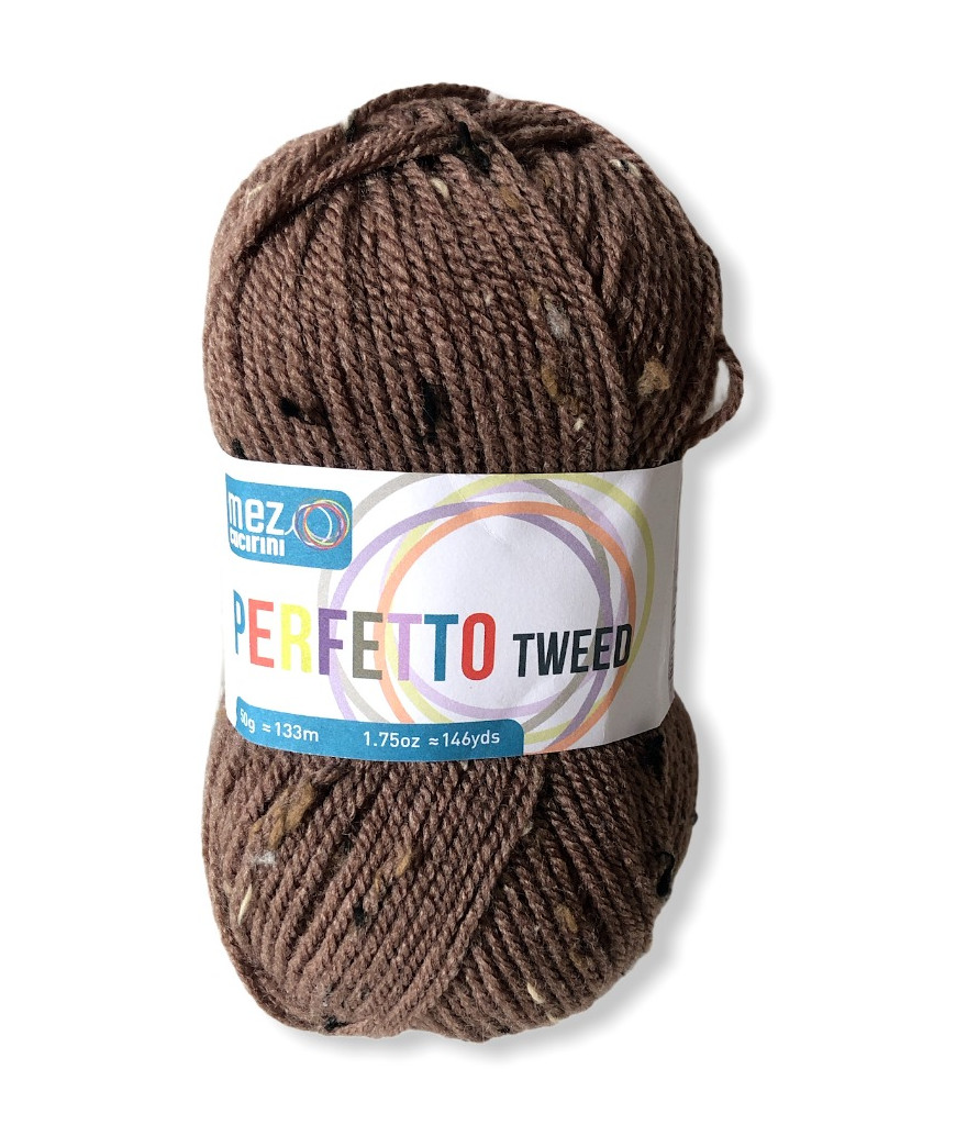 gomitolo lana Bravo/Perfetto Tweed 50g, marrone n°8374