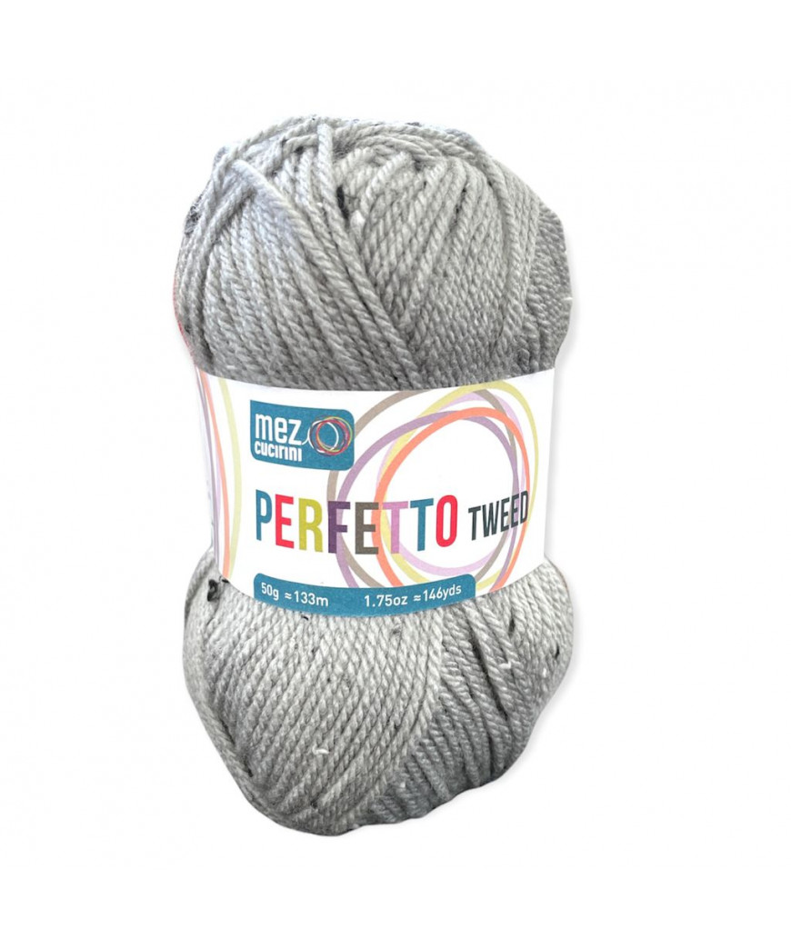 gomitolo lana Bravo/Perfetto Tweed 50g, grigio chiaro n°8376