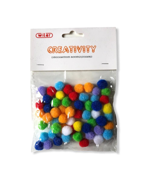 Pom Pom colori assortiti 15mm 60pz