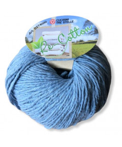 Gomitolo Re-Cotton 100g cotone riciclato, azzurro n°58