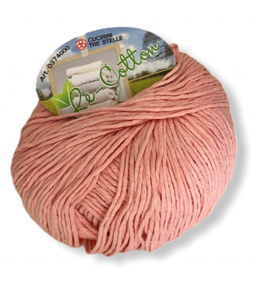 Gomitolo Re-Cotton 100g cotone riciclato, rosa baby n°201