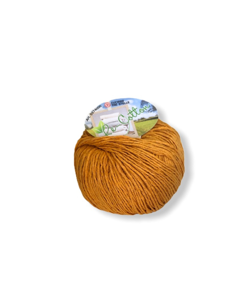 Gomitolo Re-Cotton 100g cotone riciclato, giallo grano n340