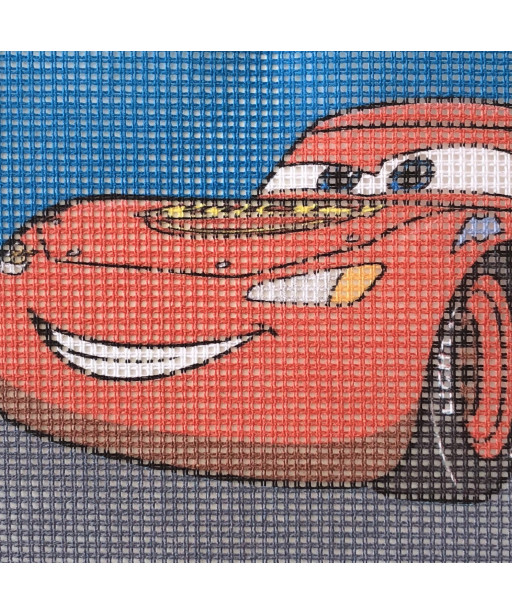 Kit Canovaccio Quadro Per Ricamo Mezzo Punto 12x12cm Disney Cars