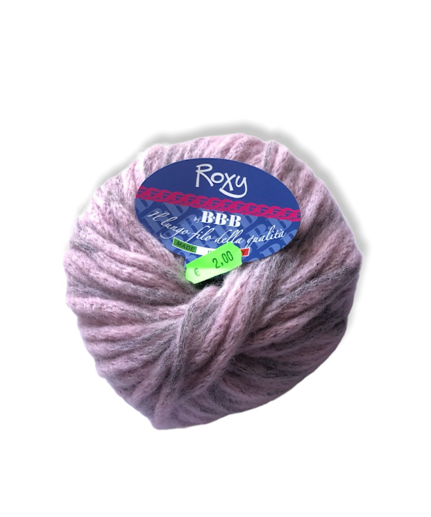 Gomitolo lana Roxy 50gr, mix rosa/grigio n°546