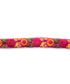 Passamaneria 30mm fantasia fiori, rosa