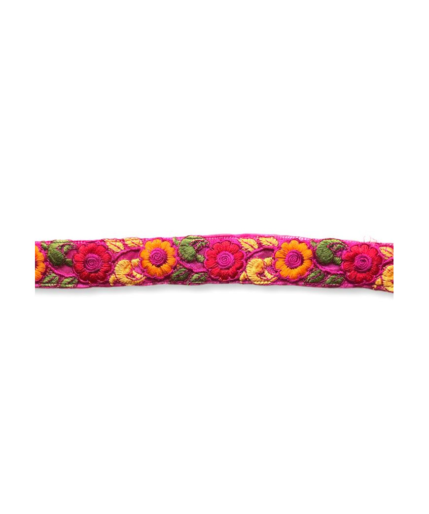 Passamaneria 30mm fantasia fiori, rosa