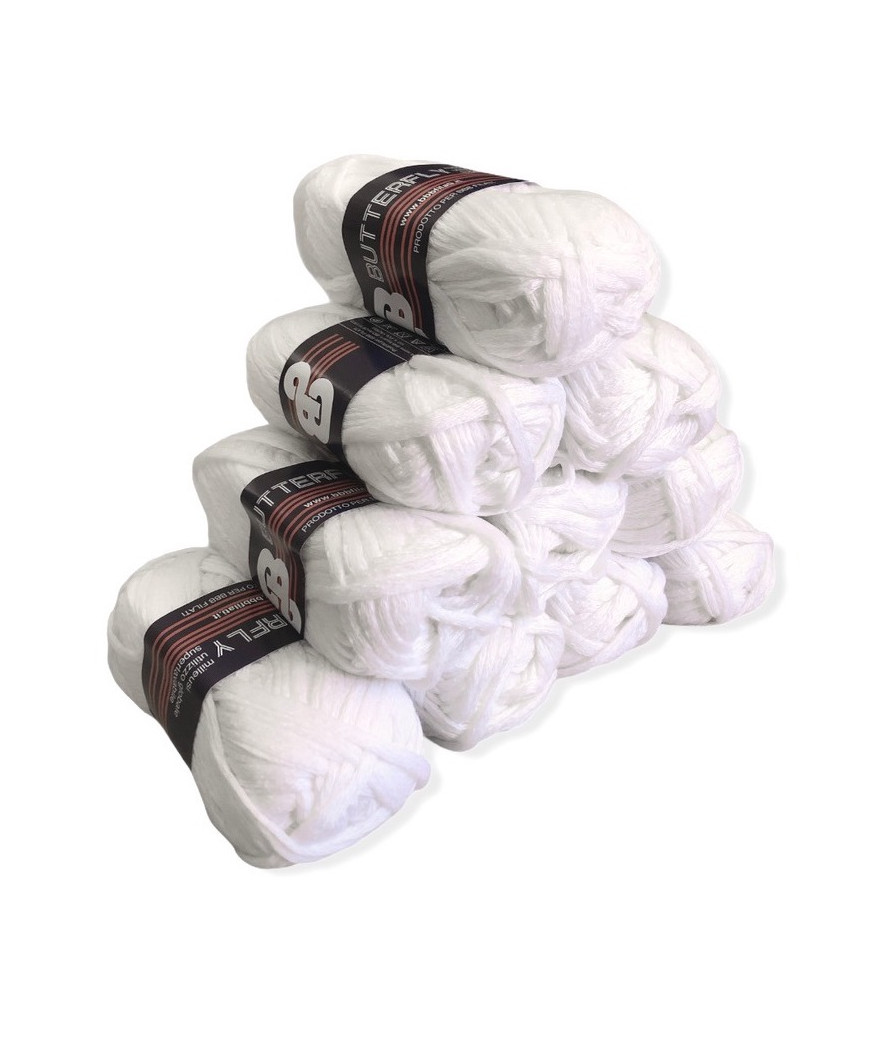 Misto Filati Stock Gomitoli Lana "BIG BUTTERFLY" 10pz bianco n°100