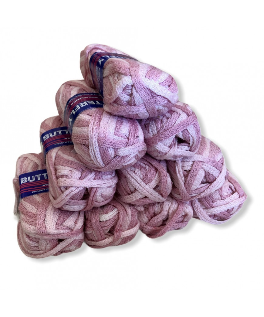 Misto Filati Stock Gomitoli Lana "BIG BUTTERFLY" 10pz mix rosa n°17