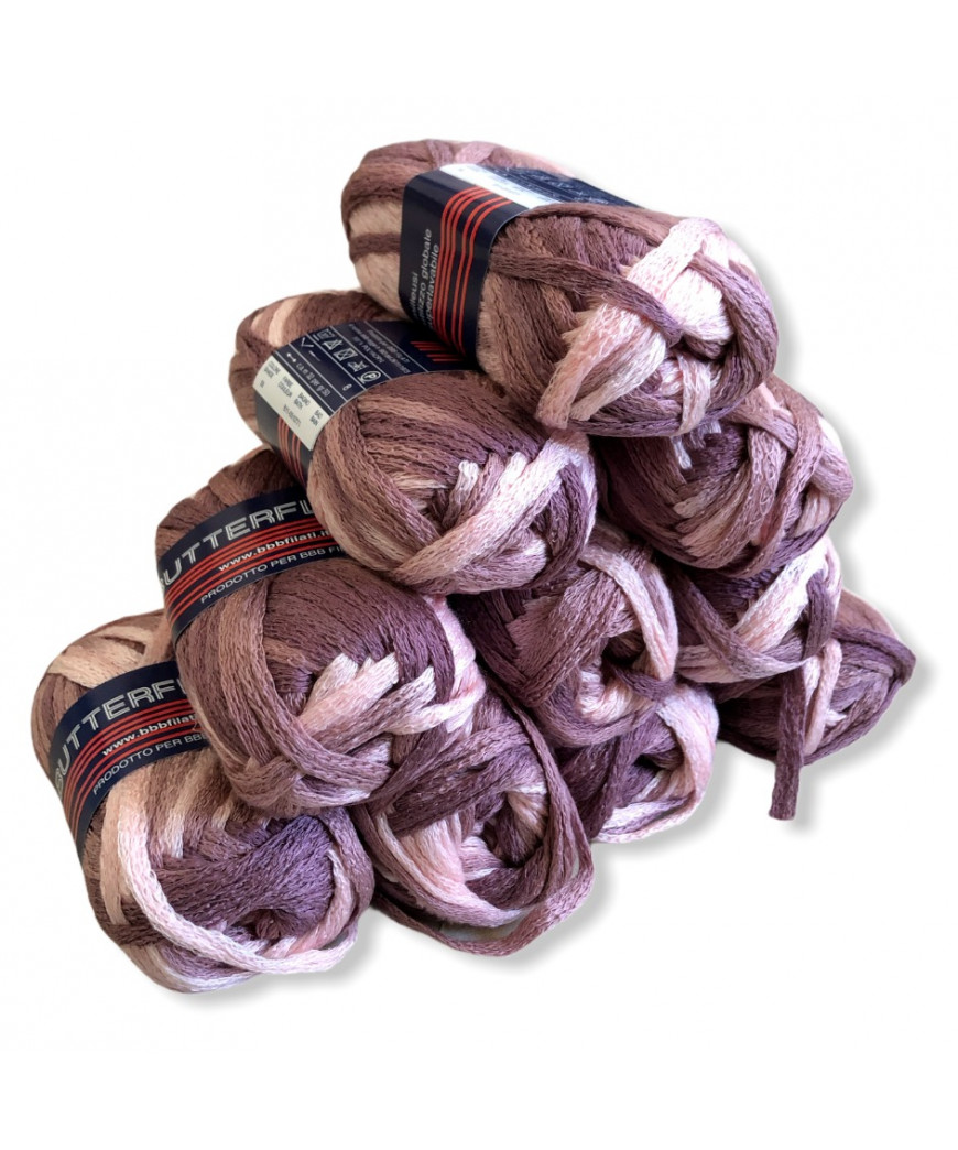 Misto Filati Stock Gomitoli Lana "BIG BUTTERFLY" 10pz mix rosa n°58