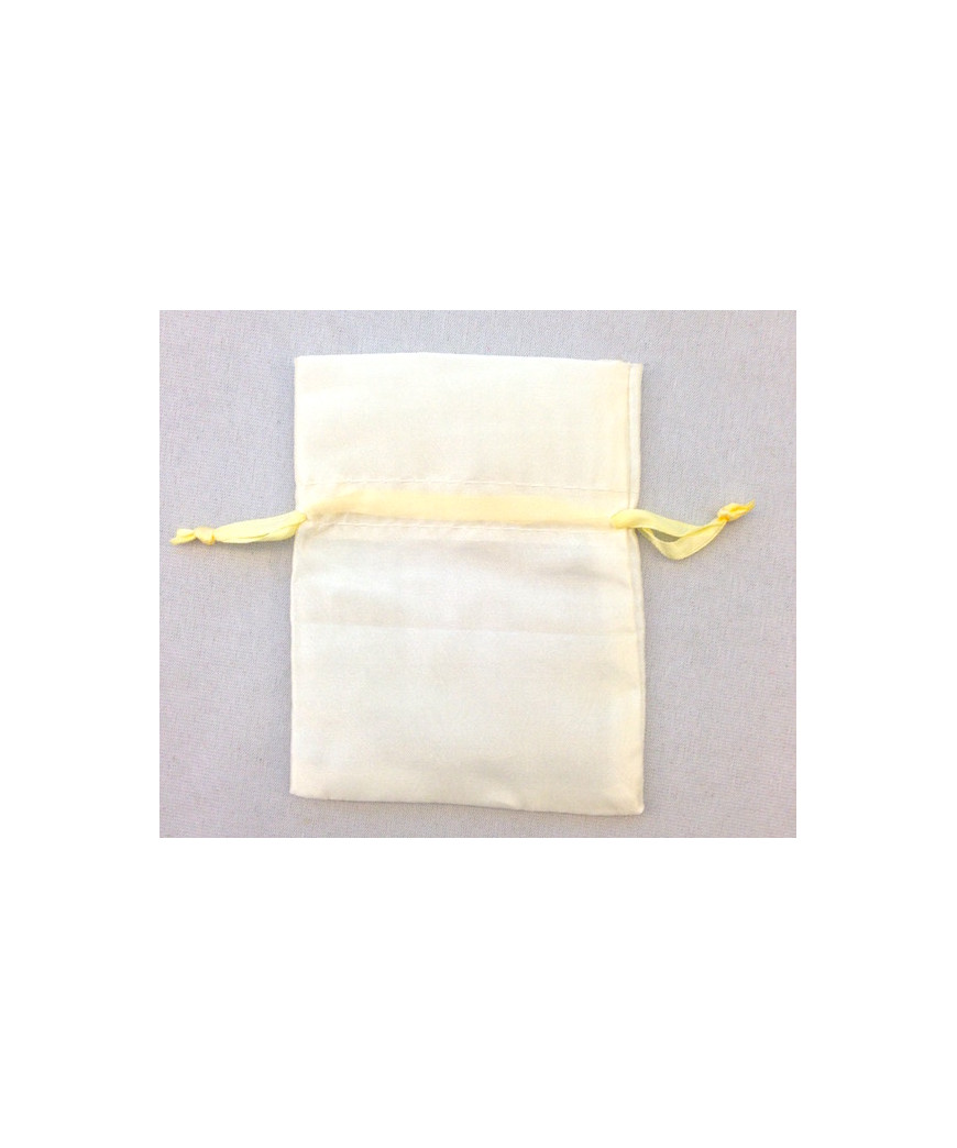 SACCHETTO BOMBONIERA TAFFETAS 12x10 CREMA