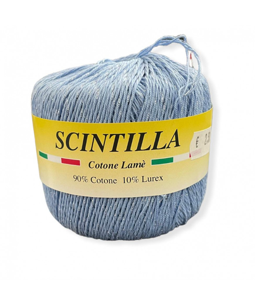 Gomitolo Cotone Scintilla 50g, azzurro n°6