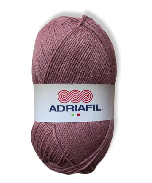 Gomitolo lana Adriafil Top Ball 200gr 500mt Colore Rosa Antico-ferri consigliati n°4,5