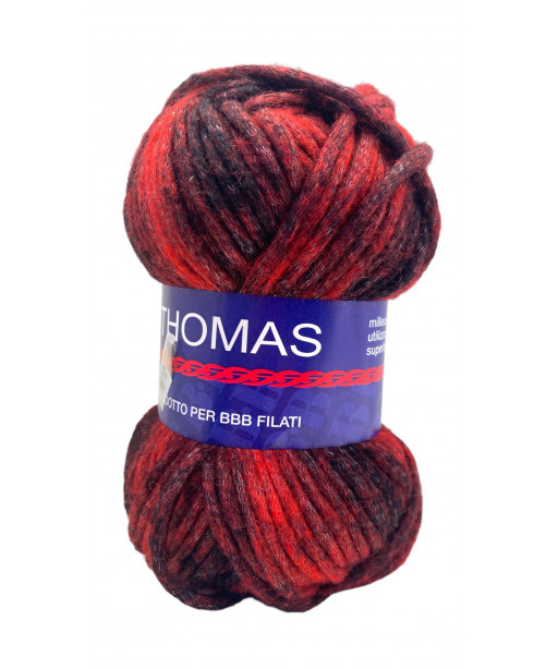 Filato Thomas 50g-80mt Colore mix Rosso n°64-Ferri consigliati n°8