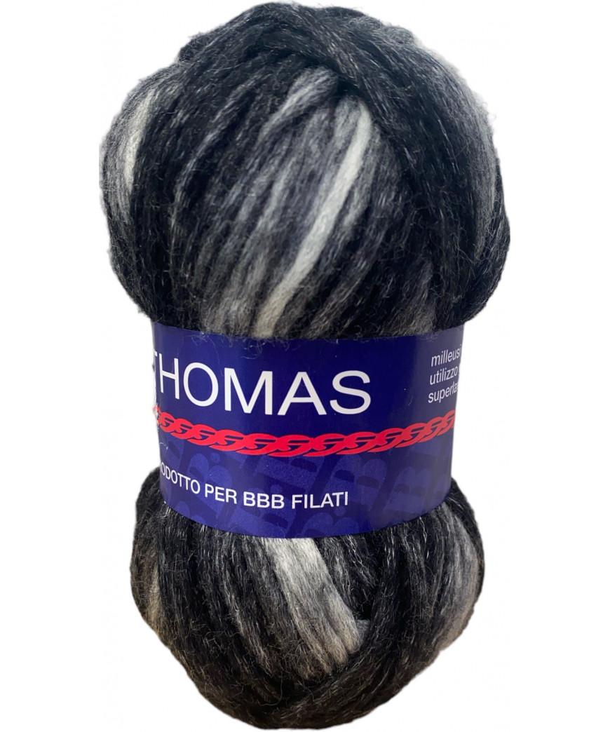 Filato Thomas 50g-80mt Colore mix Mix Nero n°65-Ferri consigliati n°66