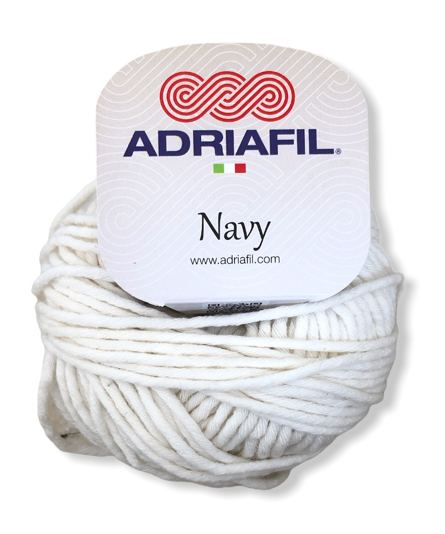 Gomitolo cotone Adriafil Navy 50gr, bianco n°41