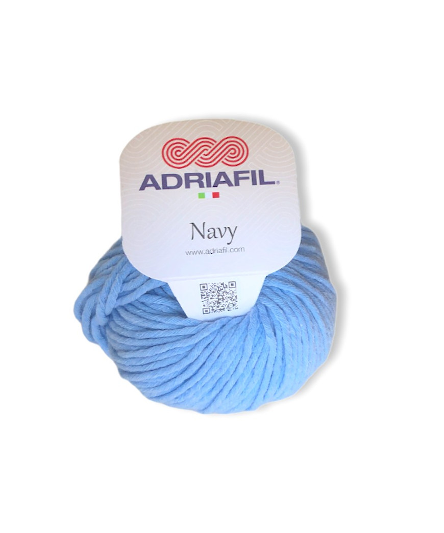 Gomitolo cotone Adriafil Navy 50gr, azzurro n°44