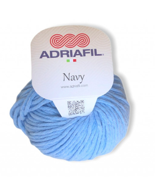 Gomitolo cotone Adriafil Navy 50gr, azzurro n°44
