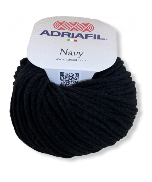 Gomitolo cotone Adriafil Navy 50gr, nero n°49