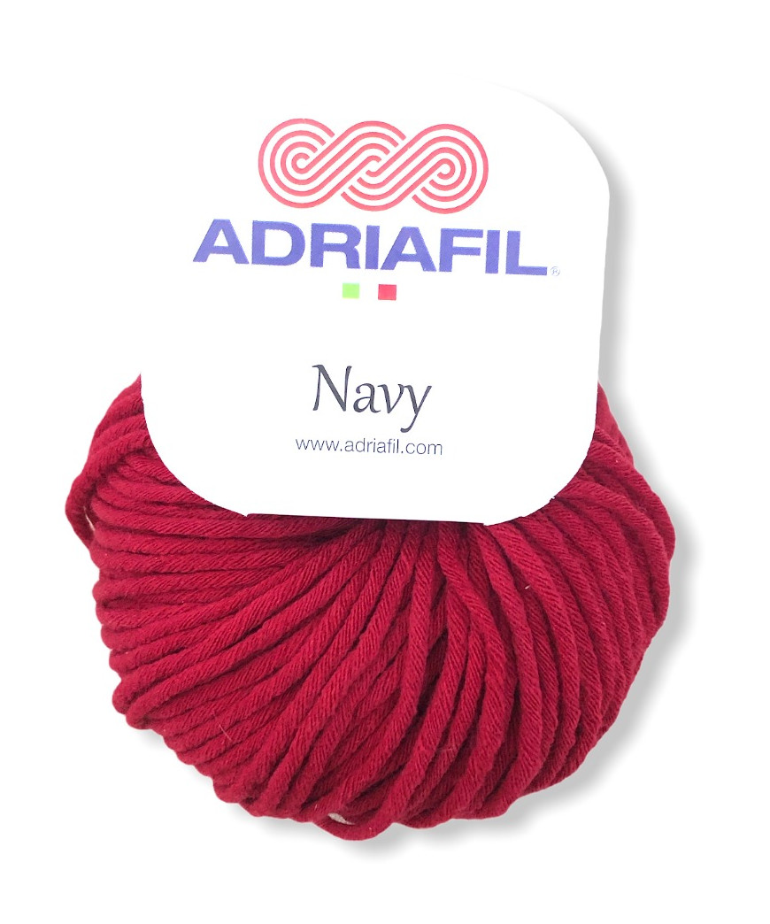 Gomitolo cotone Adriafil Navy 50gr, rosso n°60