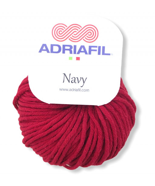 Gomitolo cotone Adriafil Navy 50gr, rosso n°60