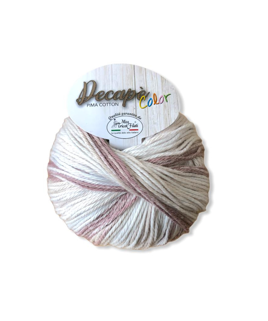 Gomitolo Decapè Color 100% cotone pima, 100g, mix beige n°1