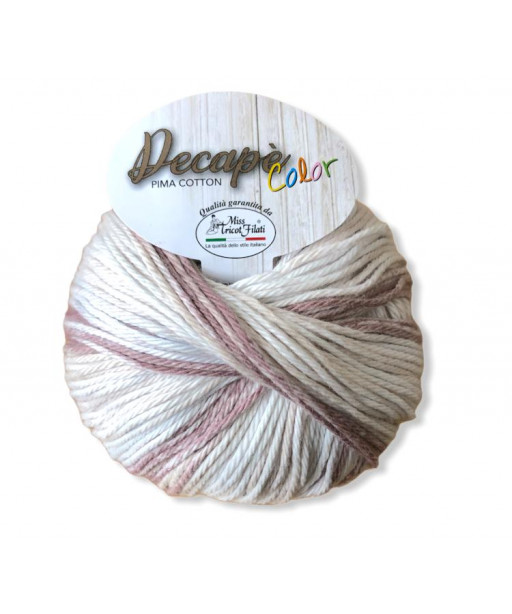 Gomitolo Decapè Color 100% cotone pima, 100g, mix beige n°1