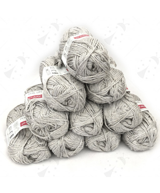 Promo Stock 10 Gomitoli Cotone “phildar” 500g, Grigio n°007