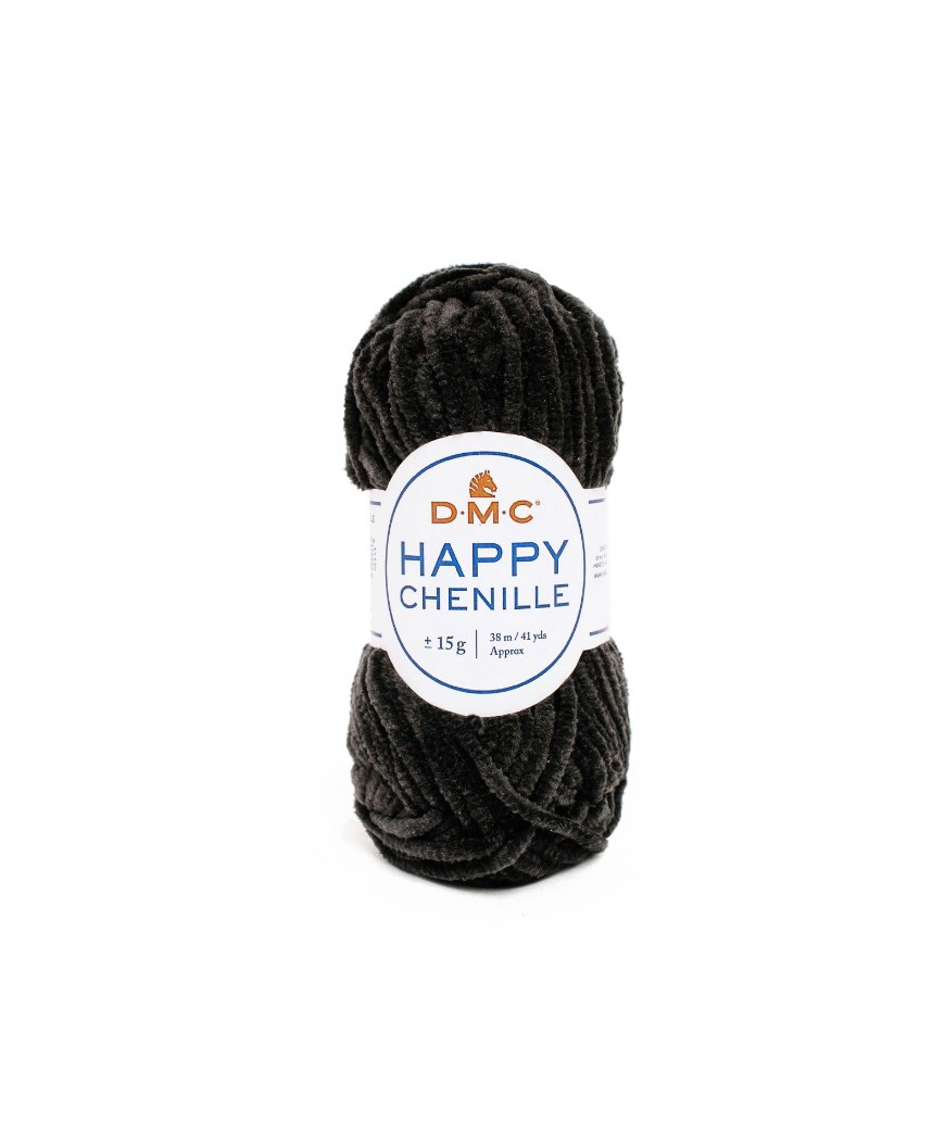 DMC HAPPY CHENILLE 25g 38Mt Col Nero n°22