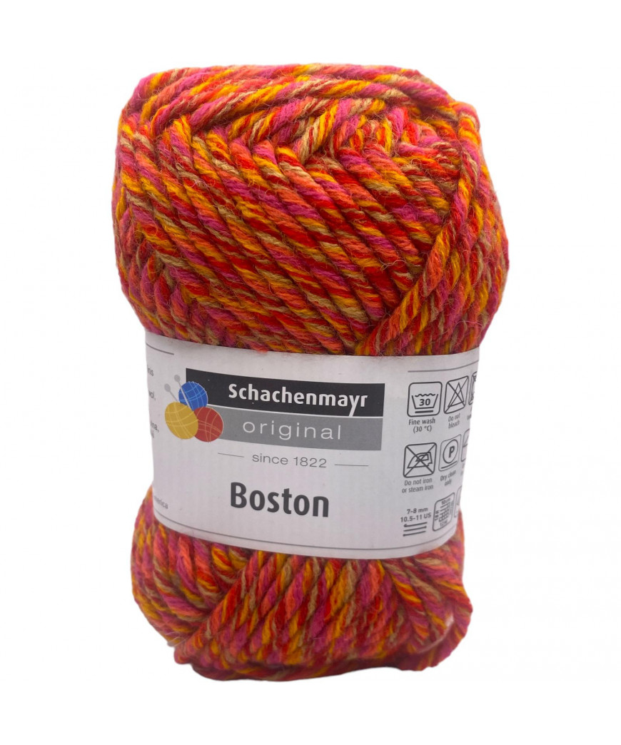 Gomitolo Boston sfumato 50gr-60 mt -Ferri consigliati n°7-8 colore Arancio/rosso n°280