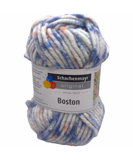 Gomitolo Boston sfumato 50gr-60 mt -Ferri consigliati n°7-8 colore bianco/azzurro n°81