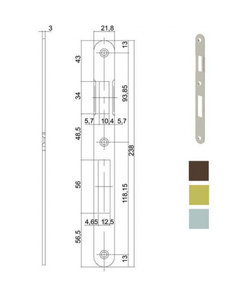 INCONTRO SERRATURE INFILARE BT 8x85 CR     590 AGB