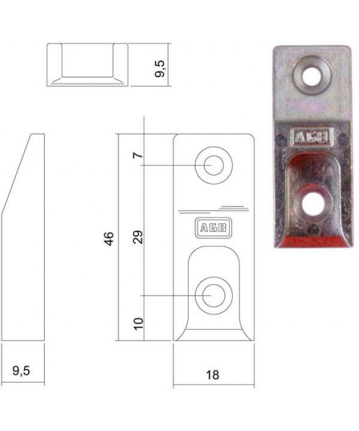 INCONTRO NOTTOLINI SICURTOP mm 18x46    W01695 AGB