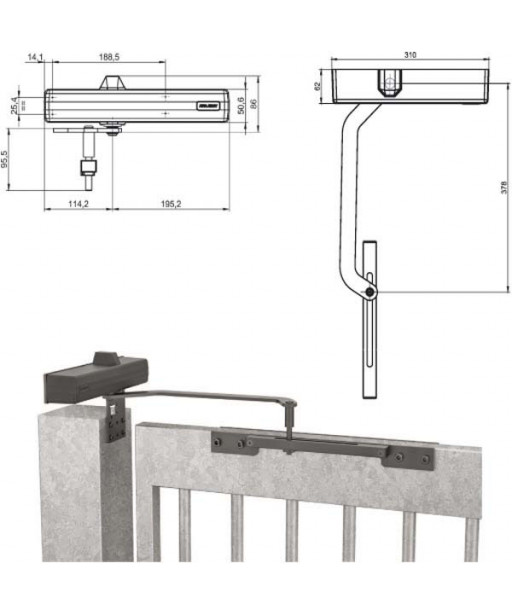 CHIUDICANCELLO AERODINAMICO NERO DC680G ASSA ABLOY