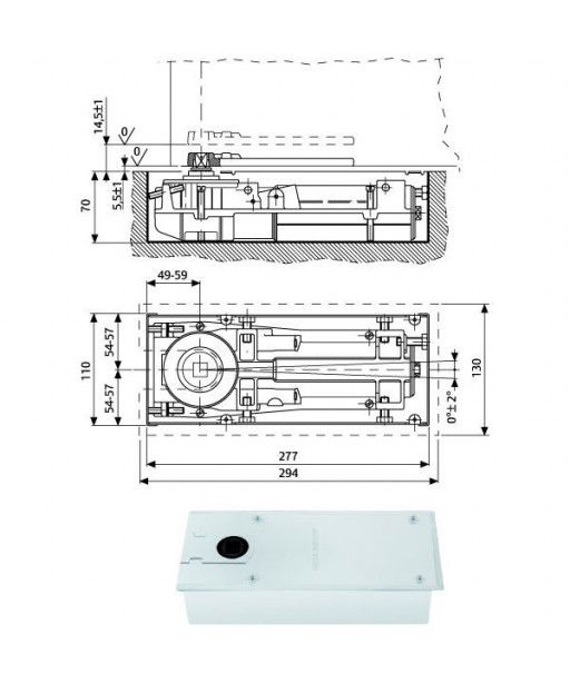 CHIUDIPORTA PAVIMENTO  90^      DC477-5 ASSA ABLOY