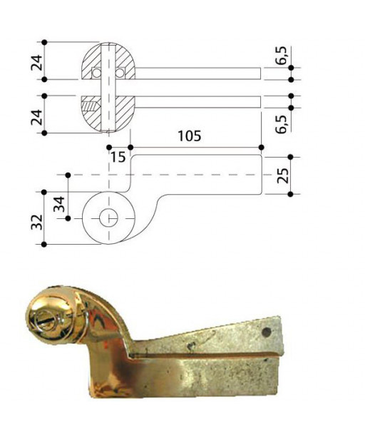 BRACCIO CHIUDIPORTA 7100 SUP REVERS.    MA0007 MAB