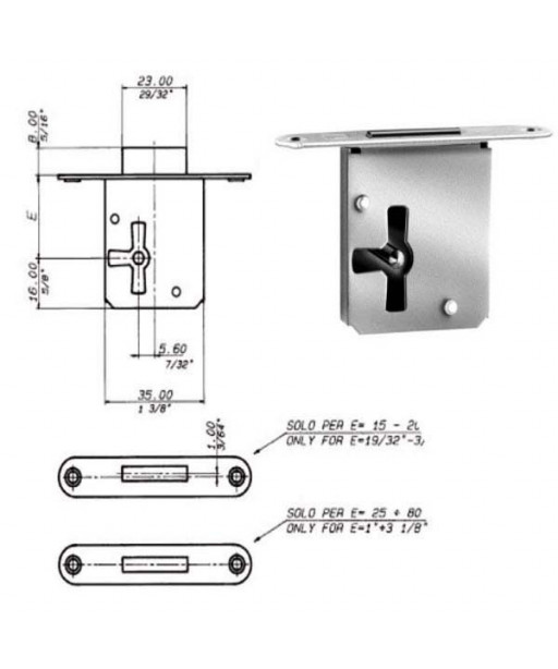 SERRATURA MOBILI INFILARE  E 20 DX BT   MPE MERONI