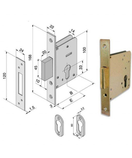 SERRATURA INF.LEGNO              020.45.00.0 WELKA