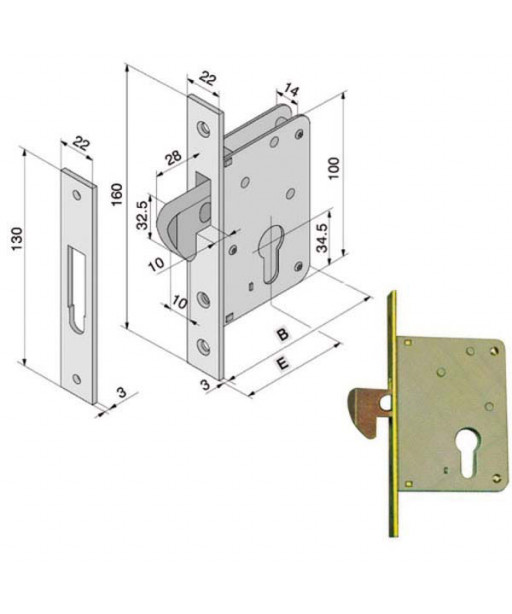 SERRATURA INF.LEGNO              025.30.00.0 WELKA