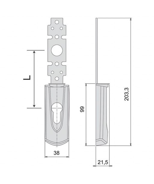 PLACCA ESTERNA MANIGLIONI CILINDRO 07176-63-0 CISA