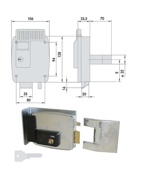 ELETTROSERRATURA APP.FERRO DX      11823-80-1 CISA