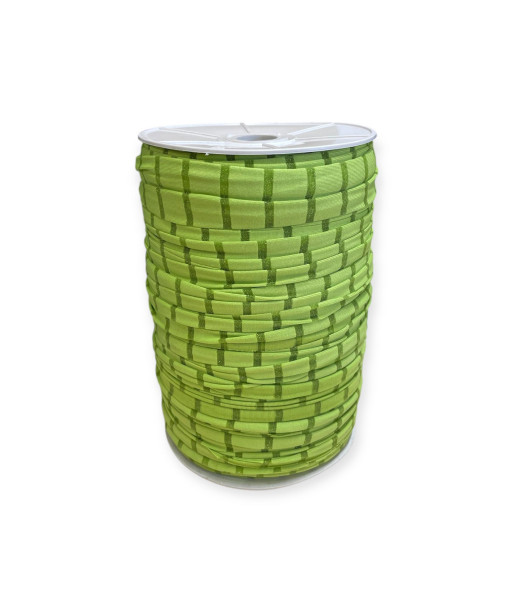 Fettuccia per intreccio, cotone elasticizzato VERDE RIGHE