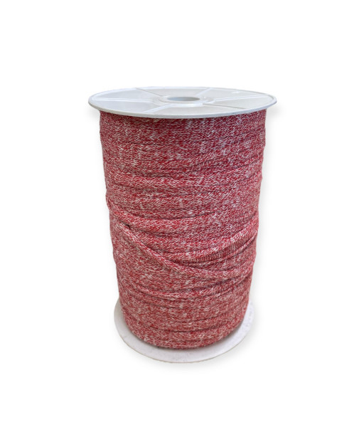 Fettuccia per intreccio, cotone retato ROSSO/BIANCO