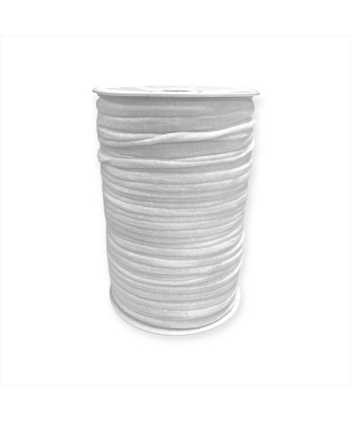 Fettuccia per intreccio, cotone BIANCO retato