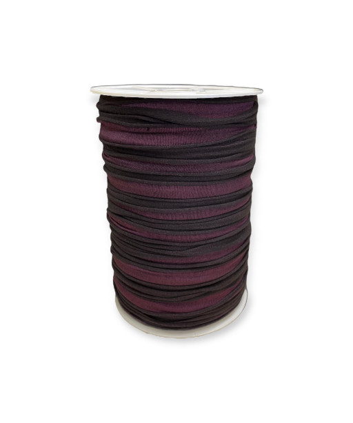 Fettuccia per intreccio, cotone MARRONE/VIOLA LAMÈ
