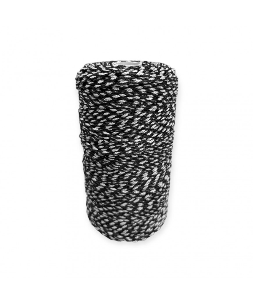 Cordino per intreccio e borse MIAMI, 450gr/ca. NERO/GRIGIO