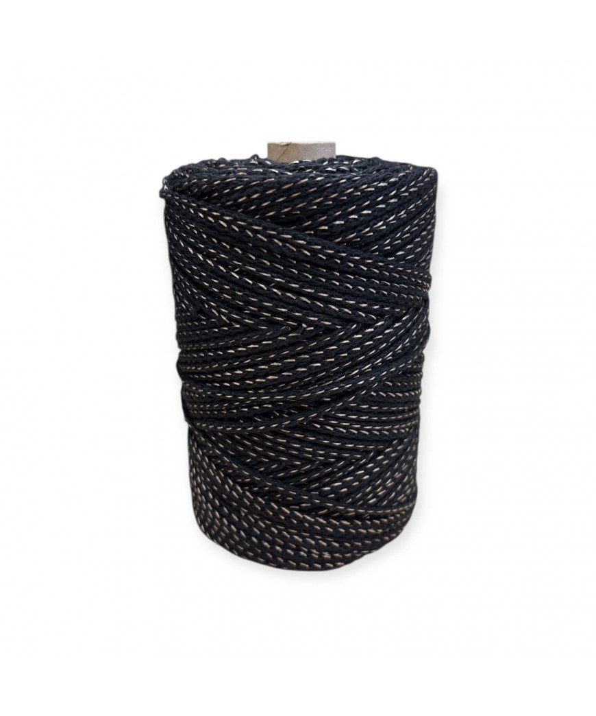 Cordino per intreccio e borse MIAMI, 450gr/ca. NERO/BRONZO