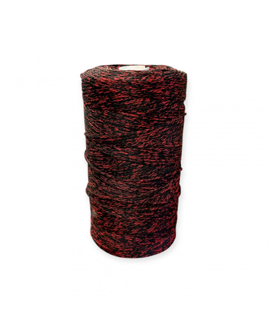 Cordino per intreccio e borse MIAMI, 450gr/ca. NERO/ROSSO