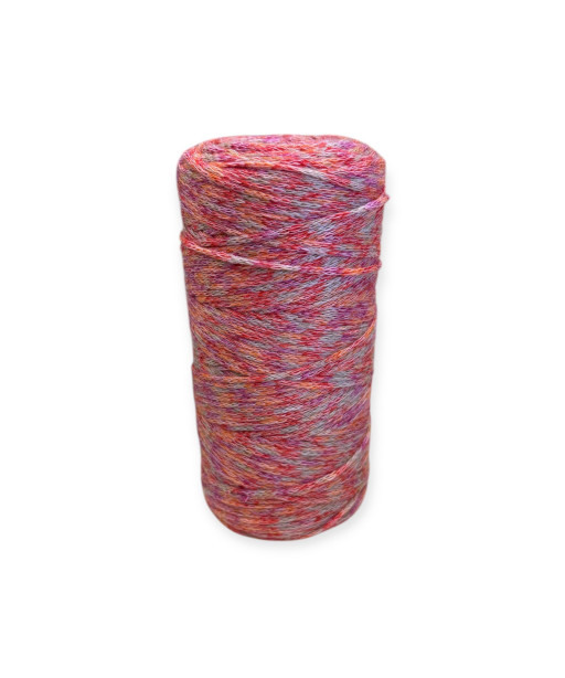 Cordino Thai per intreccio e borse, 300gr/ca. misto seta MIX ROSSO/VIOLA/ARANCIONE