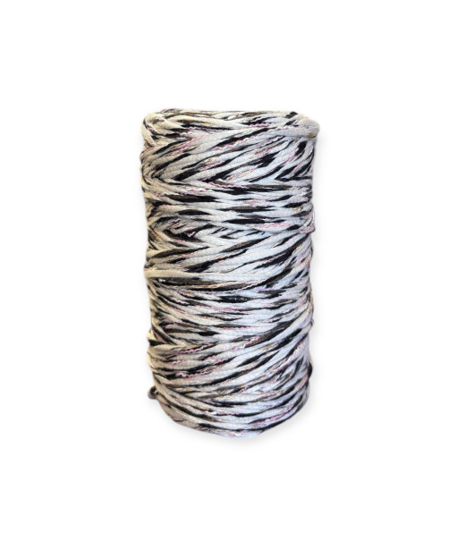 Cordino Thai per intreccio e borse, 450gr/ca. cotone lux, BEIGE/NERO/ROSA