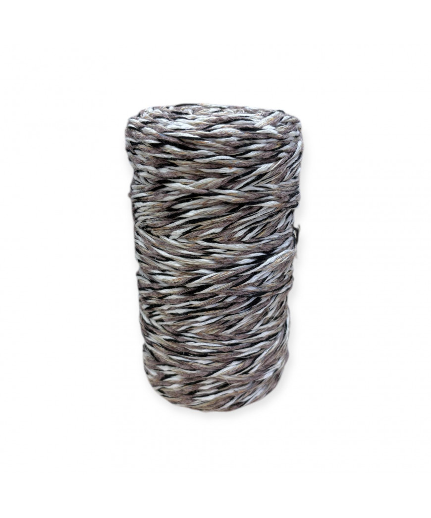 Cordino Thai per intreccio e borse, 450gr/ca. cotone lux, BEIGE/NERO